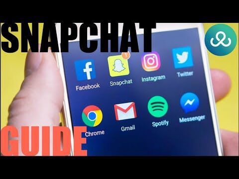 A smartphone displaying Snapchat stories and marketing elements.